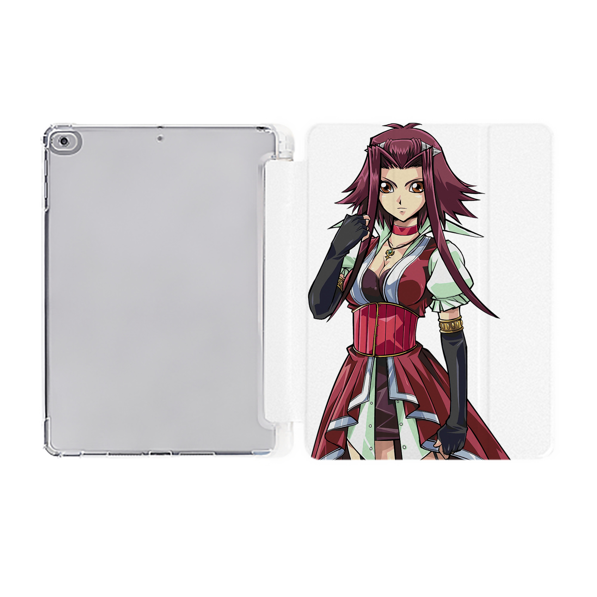 （画像用） 遊☆戯☆王 Yu-Gi-Oh! IPad ケース ペン収納付き 三つ折りスタンド PUレザー×シリコン 対応機種9.5/10.5/10.9インチ